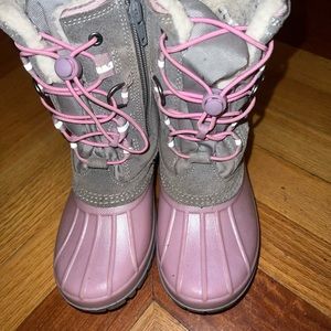 Lands End, Snow Boot, size 13 Girls, Pink/Grey, Second-hand